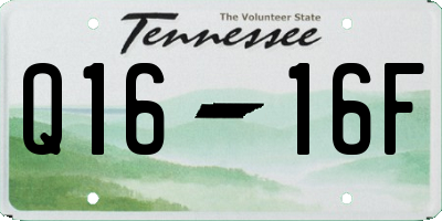 TN license plate Q1616F
