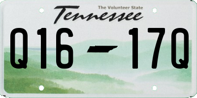TN license plate Q1617Q