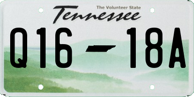 TN license plate Q1618A