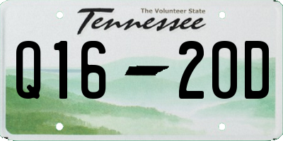 TN license plate Q1620D
