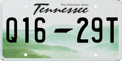 TN license plate Q1629T