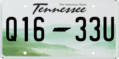 TN license plate Q1633U