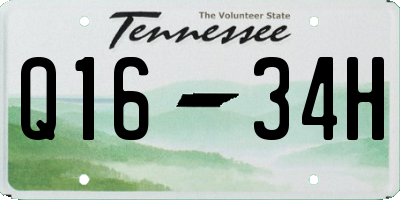 TN license plate Q1634H