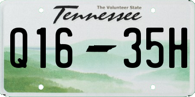 TN license plate Q1635H