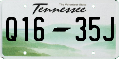 TN license plate Q1635J