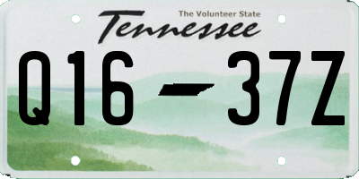 TN license plate Q1637Z