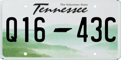 TN license plate Q1643C