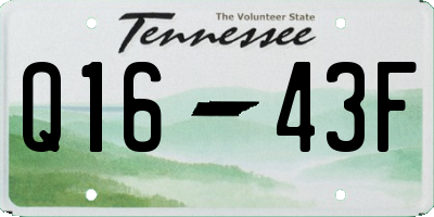 TN license plate Q1643F
