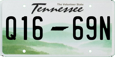 TN license plate Q1669N