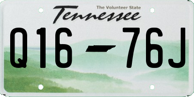 TN license plate Q1676J