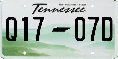 TN license plate Q1707D