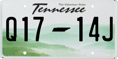 TN license plate Q1714J
