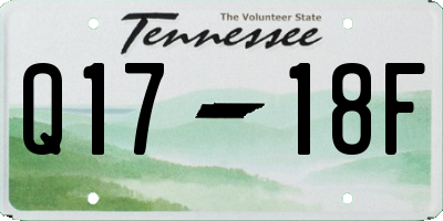 TN license plate Q1718F