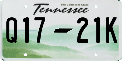 TN license plate Q1721K
