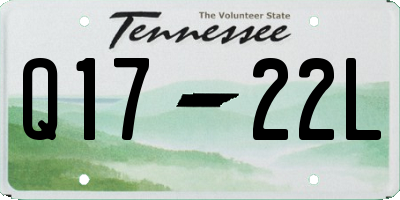 TN license plate Q1722L