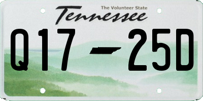 TN license plate Q1725D