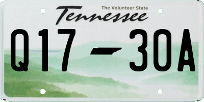 TN license plate Q1730A