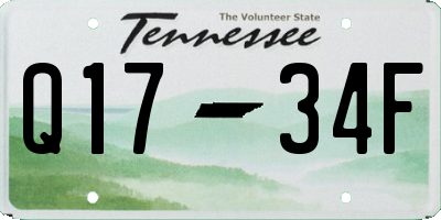 TN license plate Q1734F