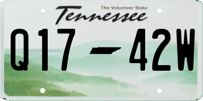 TN license plate Q1742W