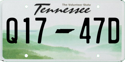 TN license plate Q1747D