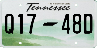 TN license plate Q1748D