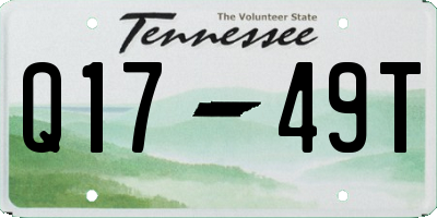 TN license plate Q1749T
