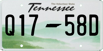 TN license plate Q1758D
