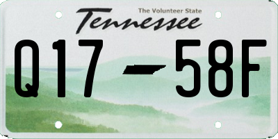 TN license plate Q1758F