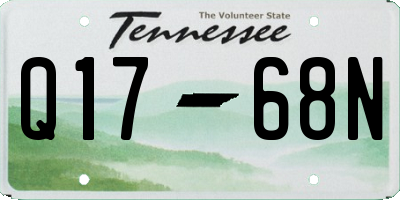 TN license plate Q1768N