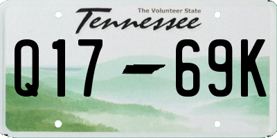 TN license plate Q1769K