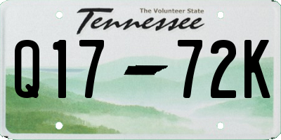TN license plate Q1772K