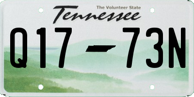 TN license plate Q1773N