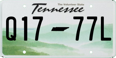 TN license plate Q1777L