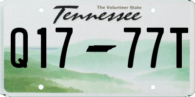 TN license plate Q1777T