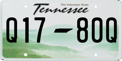 TN license plate Q1780Q