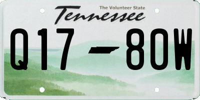 TN license plate Q1780W
