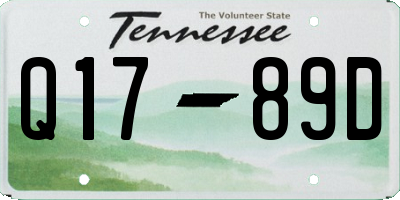 TN license plate Q1789D