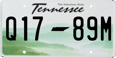 TN license plate Q1789M