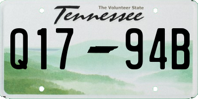 TN license plate Q1794B