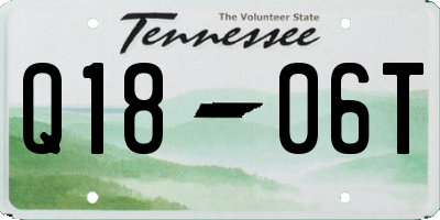 TN license plate Q1806T