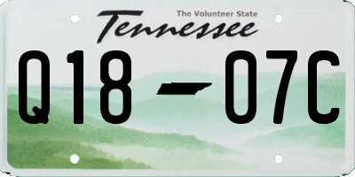 TN license plate Q1807C