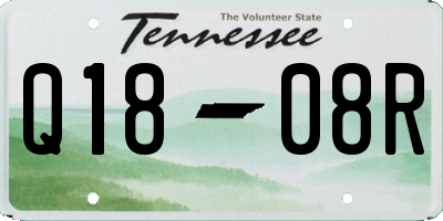 TN license plate Q1808R