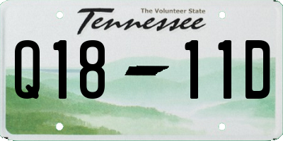 TN license plate Q1811D