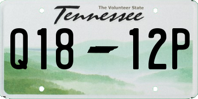 TN license plate Q1812P
