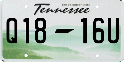 TN license plate Q1816U