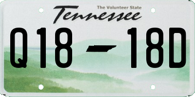 TN license plate Q1818D