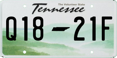 TN license plate Q1821F