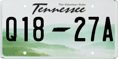 TN license plate Q1827A