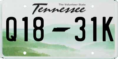 TN license plate Q1831K