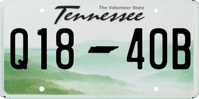 TN license plate Q1840B